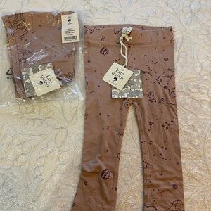 NWT Kate Quinn Mauve Straight Leg Pants with Matching Hat Constellation Print